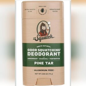 NIP 3 PACK DR. SQUATCH DEODORANT - PINE TAR (2.65oz)